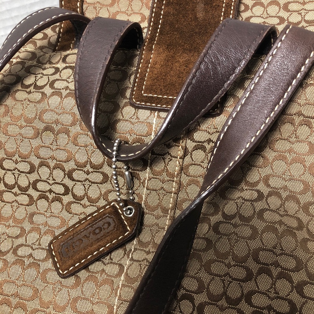 Coach 9764 SMALL Soho Brown Signature C Canvas Backpack w/Suede Trim - Picture 7 of 13